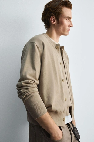 Кардиган из хлопка и рами- Заказать в России