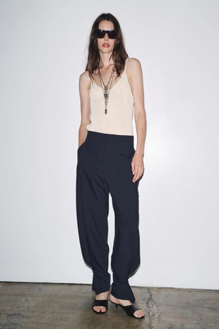 Brown | 1347/610/700 - Zara Кожаные босоножки на тонком каблуке