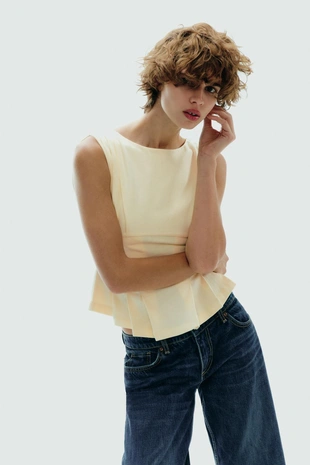 Купить Zara Футболка со складками и молнией