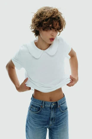 Футболка с круглым воротником- Заказать в России