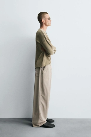 Брюки свободного кроя в полоску- Заказать в России