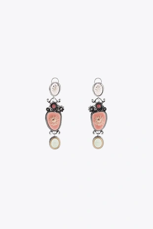 Серьги с цветами и камнями- Заказать в России