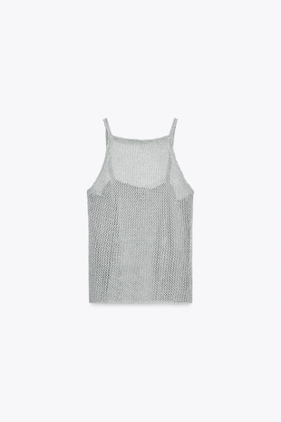 Вязаный топ с металлизированной нитью- Заказать в России