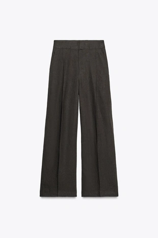 Брюки из смесового льна с защипами — ZW COLLECTION