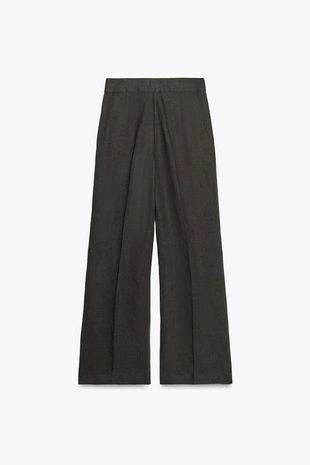 Брюки из смесового льна с защипами — ZW COLLECTION