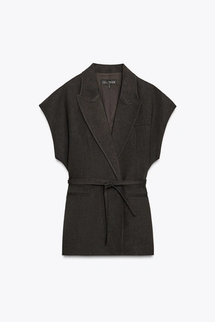 Двубортный жилет из смесового льна — ZW COLLECTION- Заказать в России
