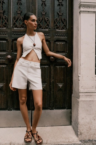 Короткий джинсовый жилет Z1975- Заказать в России