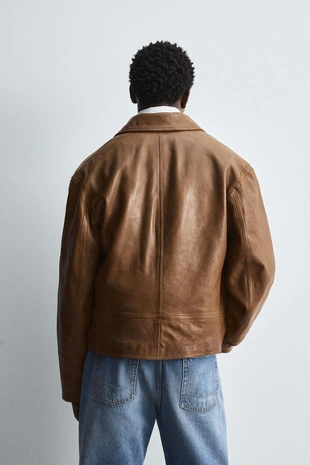Brown | 5388/420/700 - Zara Кожаная куртка - лимитированная серия
