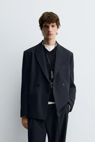 Двубортный блейзер в полоску- Заказать в России