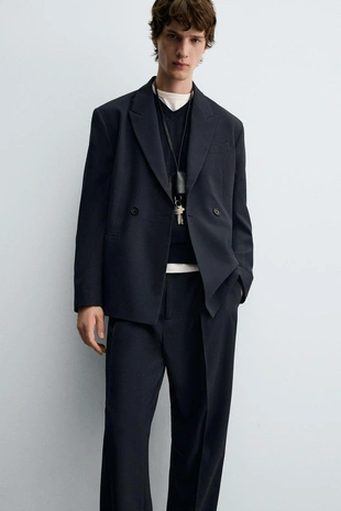 Двубортный блейзер в полоску- Заказать в России