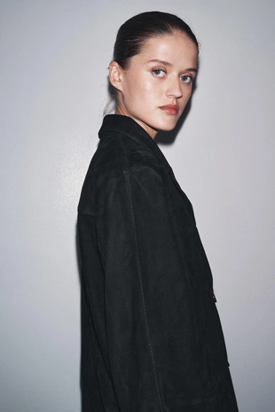 Блейзер оверсайз из замши, 100% — ZW COLLECTION, лимитированная серия- Заказать в России