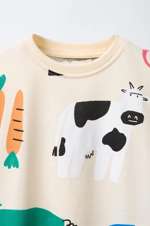 Mid-ecru | 6208/584/715 - Zara Комплект джоггеров с принтом