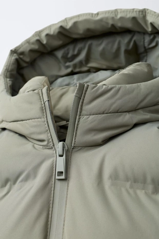 Стеганая куртка WATER REPELLENT с капюшоном- Заказать в России