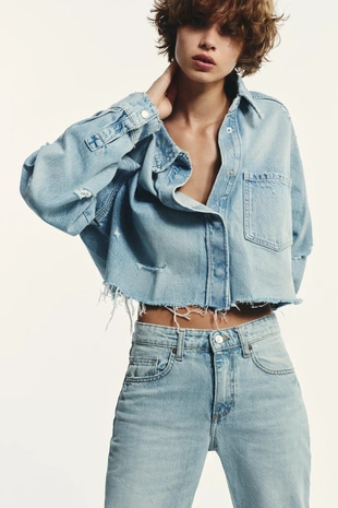 Джинсы TRF WIDE LEG со средней посадкой- Заказать в России