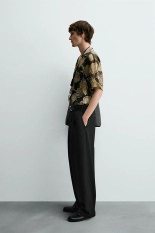 Рубашка из 100% рами с принтом «клубника»- Заказать в России