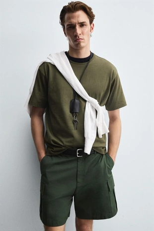 Шорты-бермуды карго классического кроя- Заказать в России