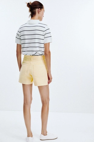 Джинсовые шорты Z1975 с высокой посадкой и перекрестной талией- Заказать в России