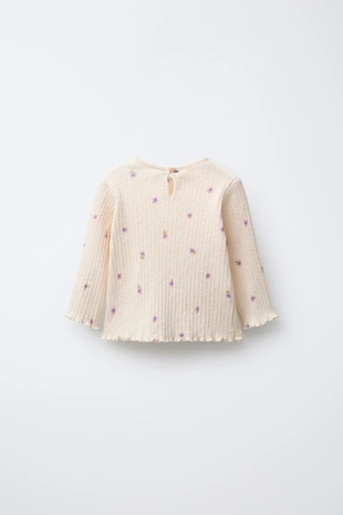 Купить Zara Футболка с цветочным рельефом