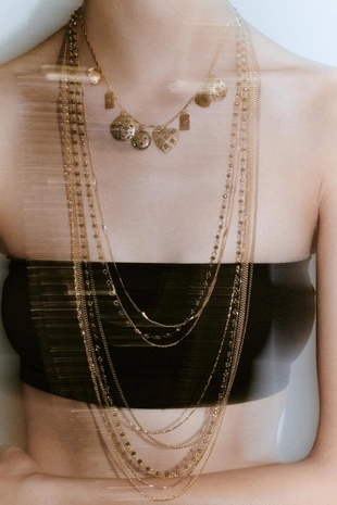 Набор из 3 ожерелий с цепочками, бусинами и шармами- Заказать в России