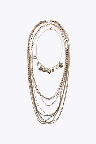 Набор из 3 ожерелий с цепочками, бусинами и шармами- Заказать в России