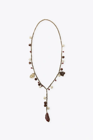 Ожерелье с цепочками и камнями- Заказать в России