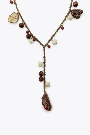 Ожерелье с цепочками и камнями- Заказать в России