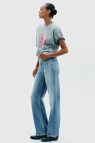 Футболка с принтом и эффектом потертости- Заказать в России