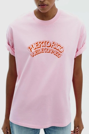 Футболка с принтом и эффектом потертости- Заказать в России