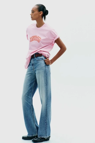 Футболка с принтом и эффектом потертости- Заказать в России