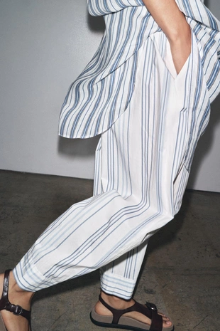 Брюки LIMITED EDITION из полосатого поплина- Заказать в России