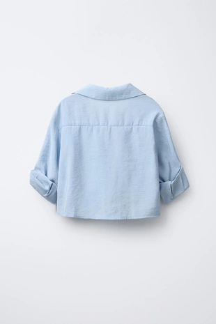 Рубашка струящегося кроя с узлом