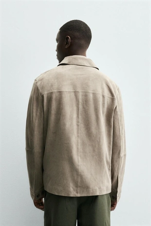 Sand | 2521/309/711 - Zara Замшевая куртка