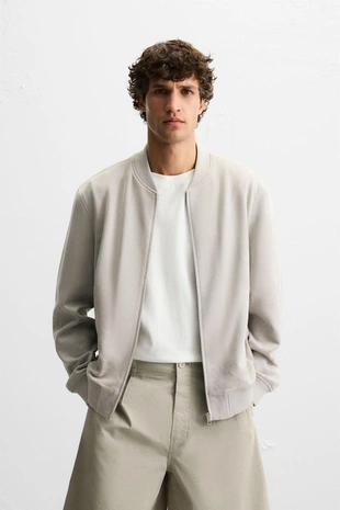 Купить Zara Бомбер из искусственной замши