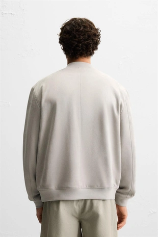 Pearl grey | 8574/400/804 - Zara Бомбер из искусственной замши