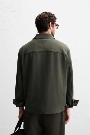 Dark green | 4333/555/529 - Zara Куртка-рубашка комфортной посадки