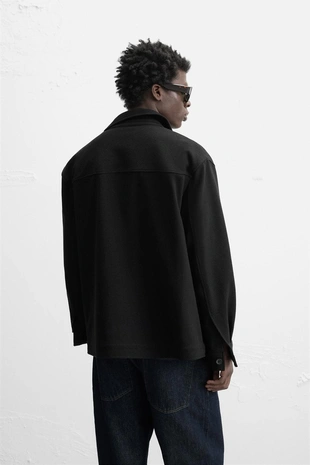 Black | 4333/555/800 - Zara Куртка-рубашка комфортной посадки
