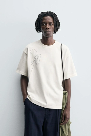 Футболка с вышивкой и фотопринтом- Заказать в России