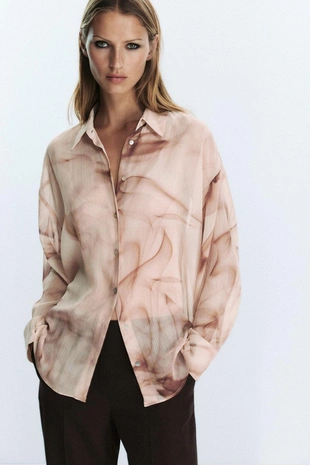 Блузка из ткани бамбула с принтом TIE DYE- Заказать в России