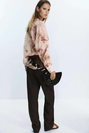 Блузка из ткани бамбула с принтом TIE DYE- Заказать в России