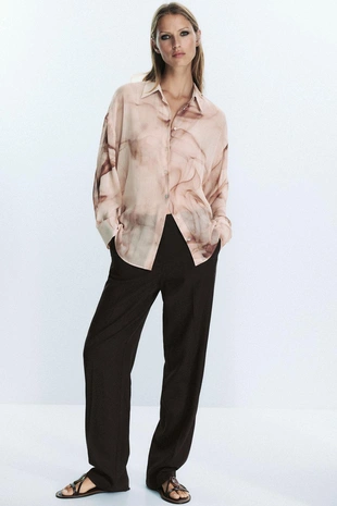 Блузка из ткани бамбула с принтом TIE DYE- Заказать в России