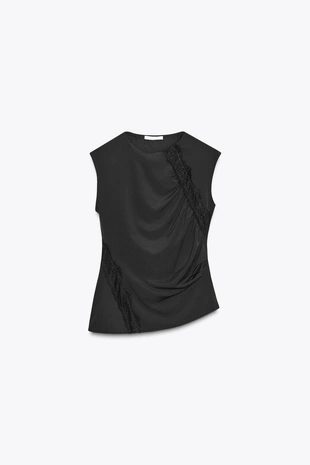 Топ из полиамида с кружевом- Заказать в России