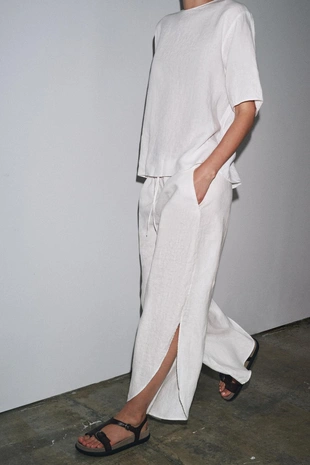 Льняные брюки с разрезами — ZW COLLECTION- Заказать в России