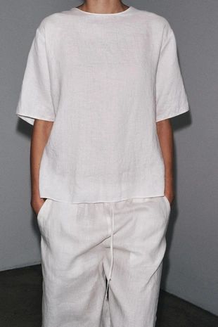 Льняные брюки с разрезами — ZW COLLECTION- Заказать в России