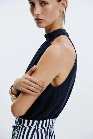 Blue/White | 8445/667/044 - Zara Длинный комбинезон из льна