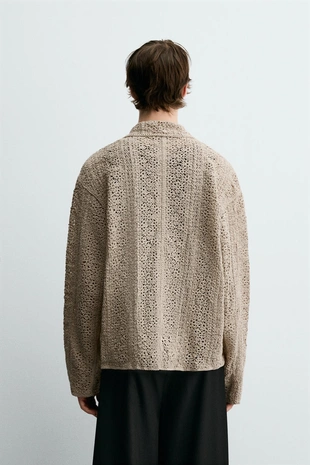 Sand | 7200/232/711 - Zara Куртка-рубашка кроше