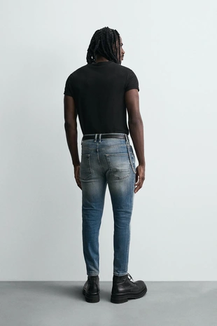 Mid-blue | 6045/340/427 - Zara Укороченные джинсы SKINNY