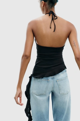 Топ текстурный с воланами- Заказать в России