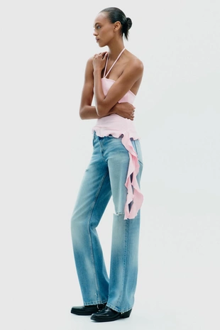 Топ текстурный с воланами