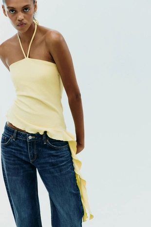 Топ текстурный с воланами