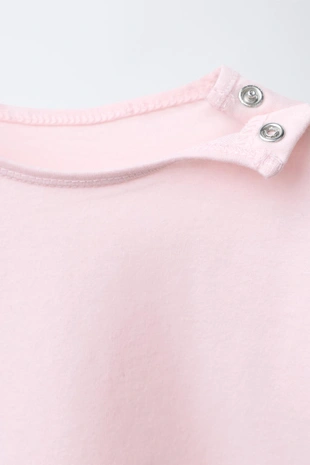 Pink | 6224/619/620 - Zara Однотонная футболка с длинными рукавами